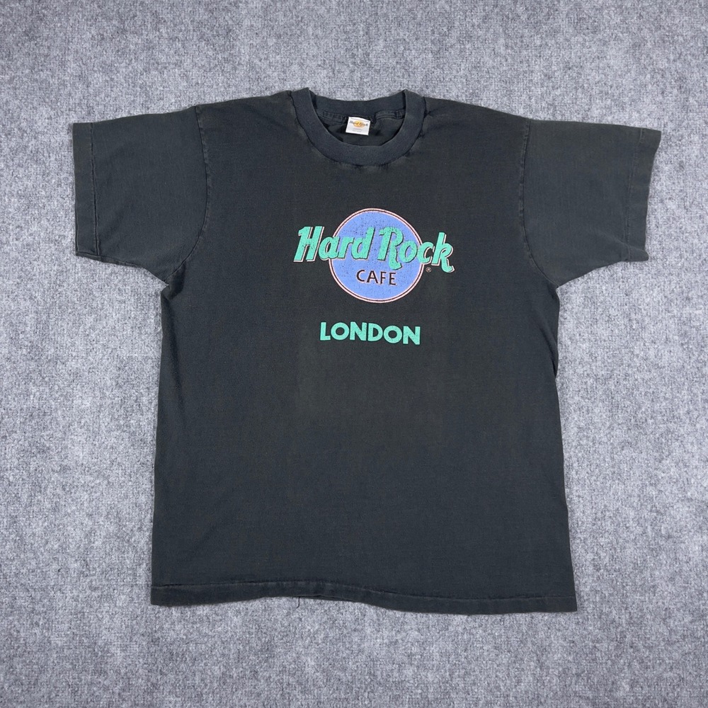 Vintage Hard Rock Cafe London T-Shirt Mens Large Black Single Stitch Graphic Tee